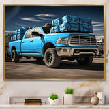 Teal Pickup Truck Cargo Carrier - Pickup Truck Canvas Wall Art