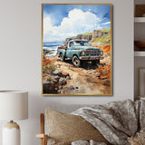Pickup Truck Coastal Harmony - Pickup Truck Canvas Wall Art