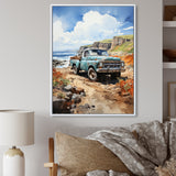Pickup Truck Coastal Harmony - Pickup Truck Canvas Wall Art