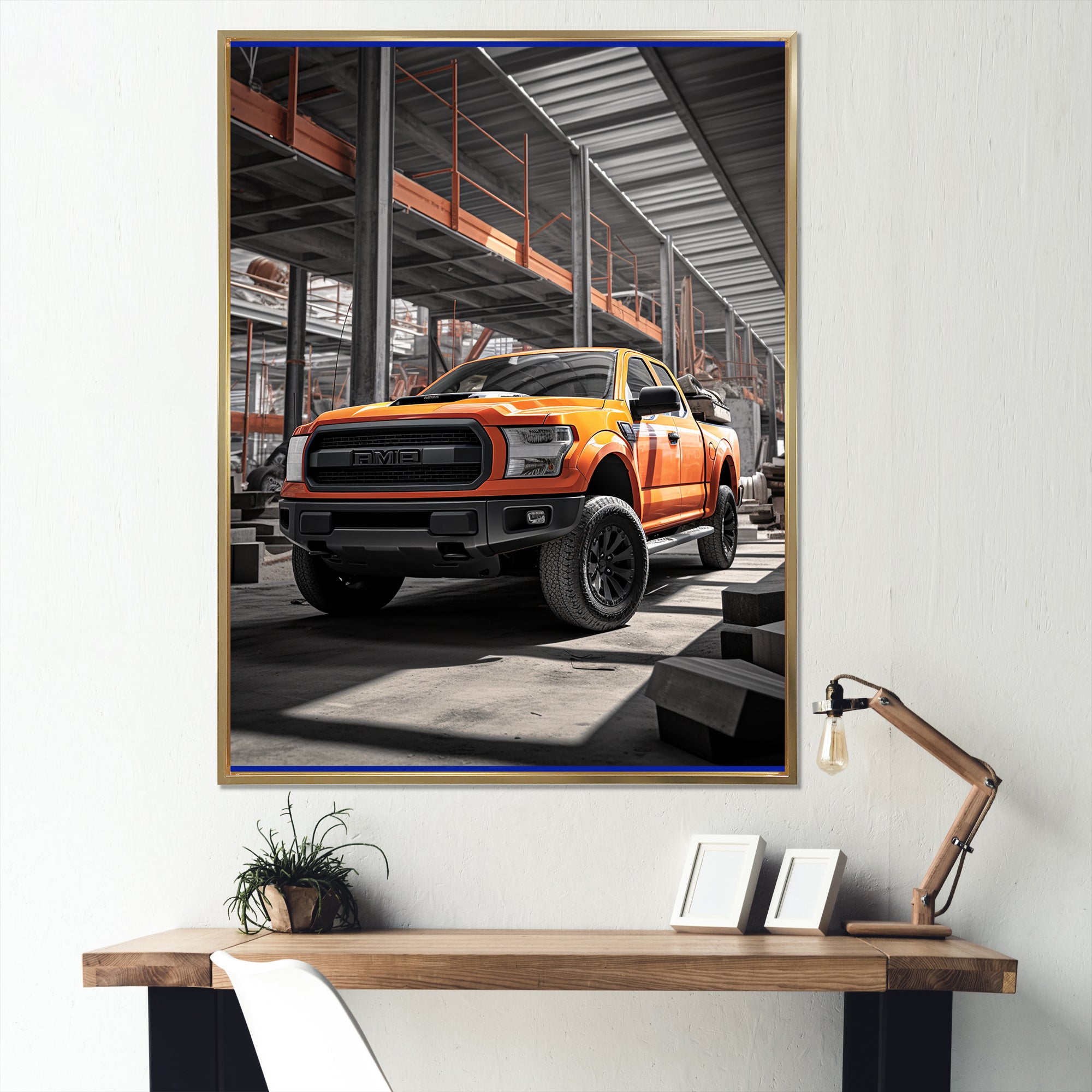 Pickup Truck Construction Chronicles I - Pickup Truck Canvas Wall Art