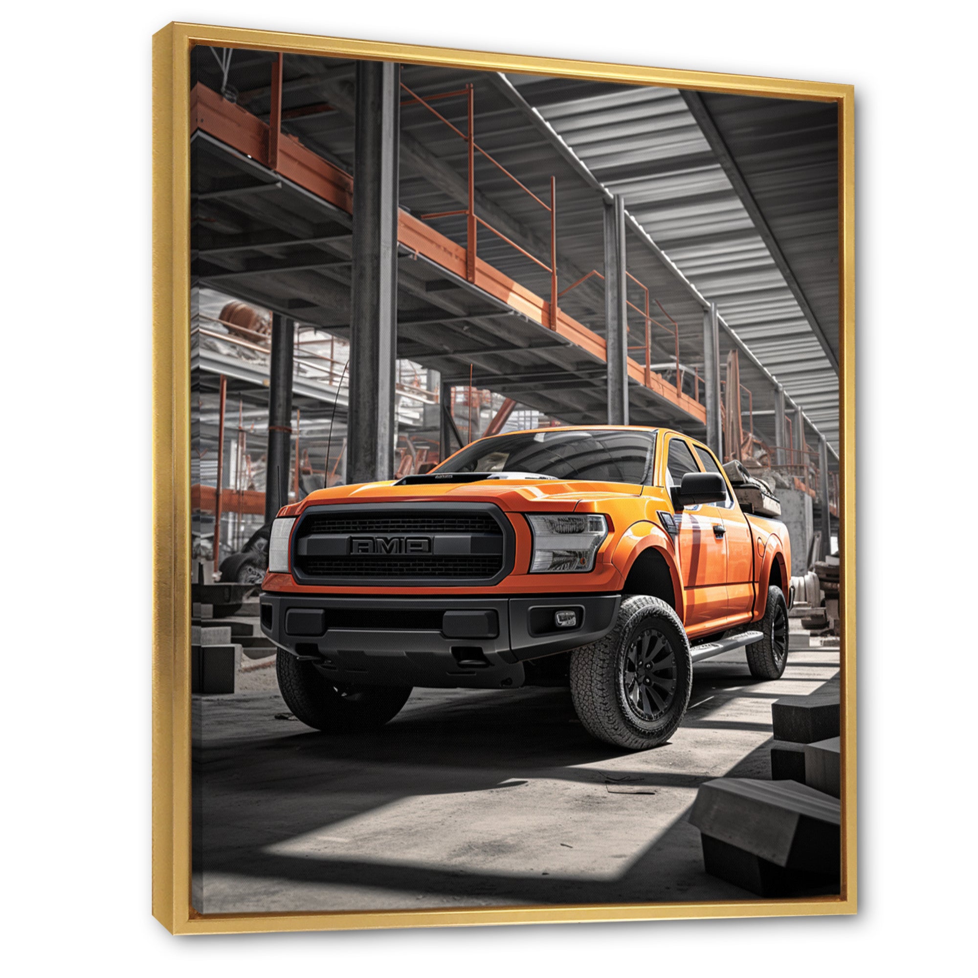 Pickup Truck Construction Chronicles I - Pickup Truck Canvas Wall Art