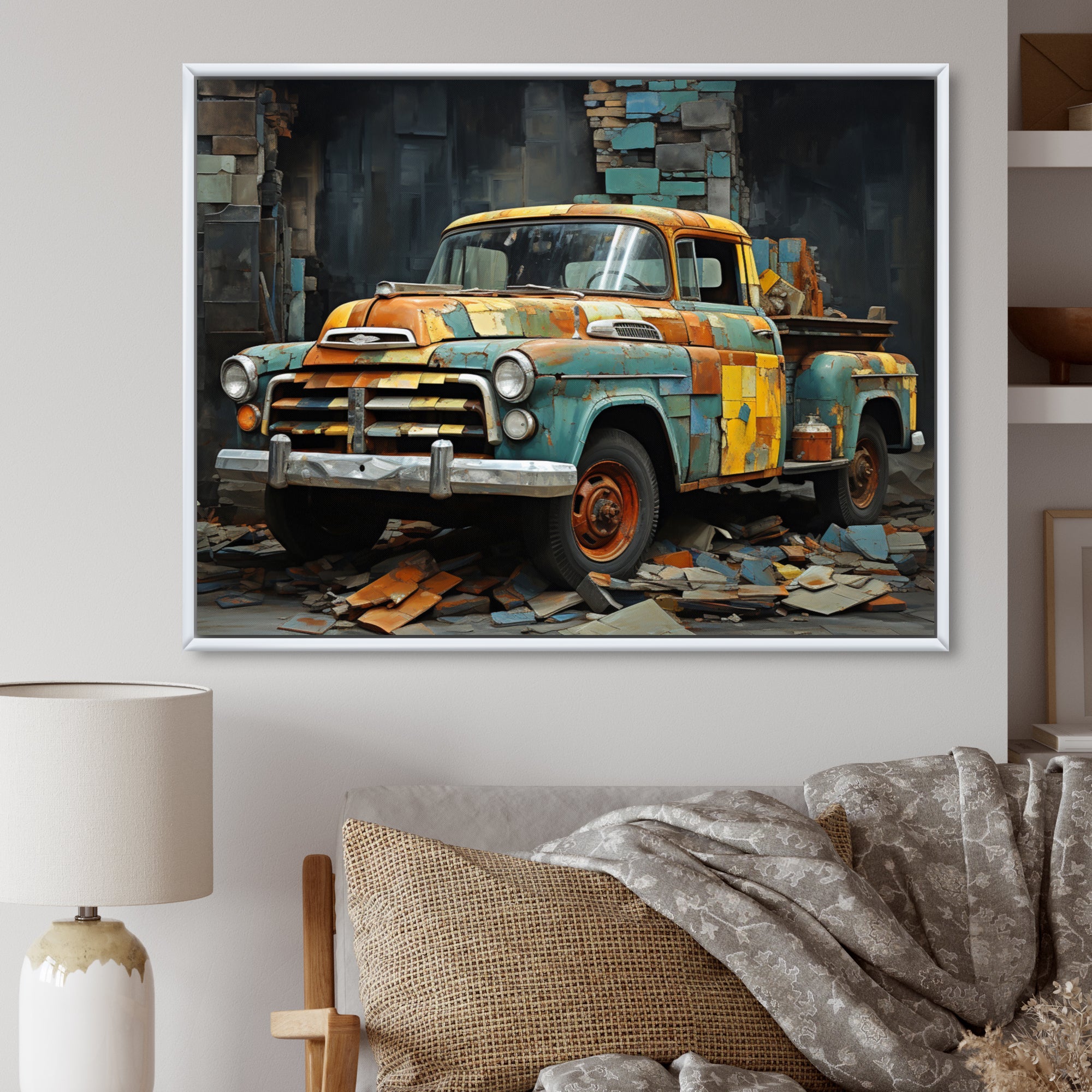 Pickup Truck Poupart Collage - Pickup Truck Canvas Wall Art