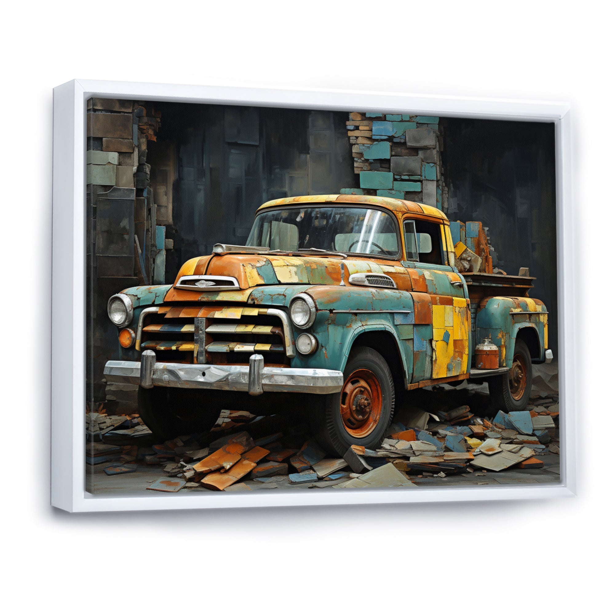 Pickup Truck Poupart Collage - Pickup Truck Canvas Wall Art