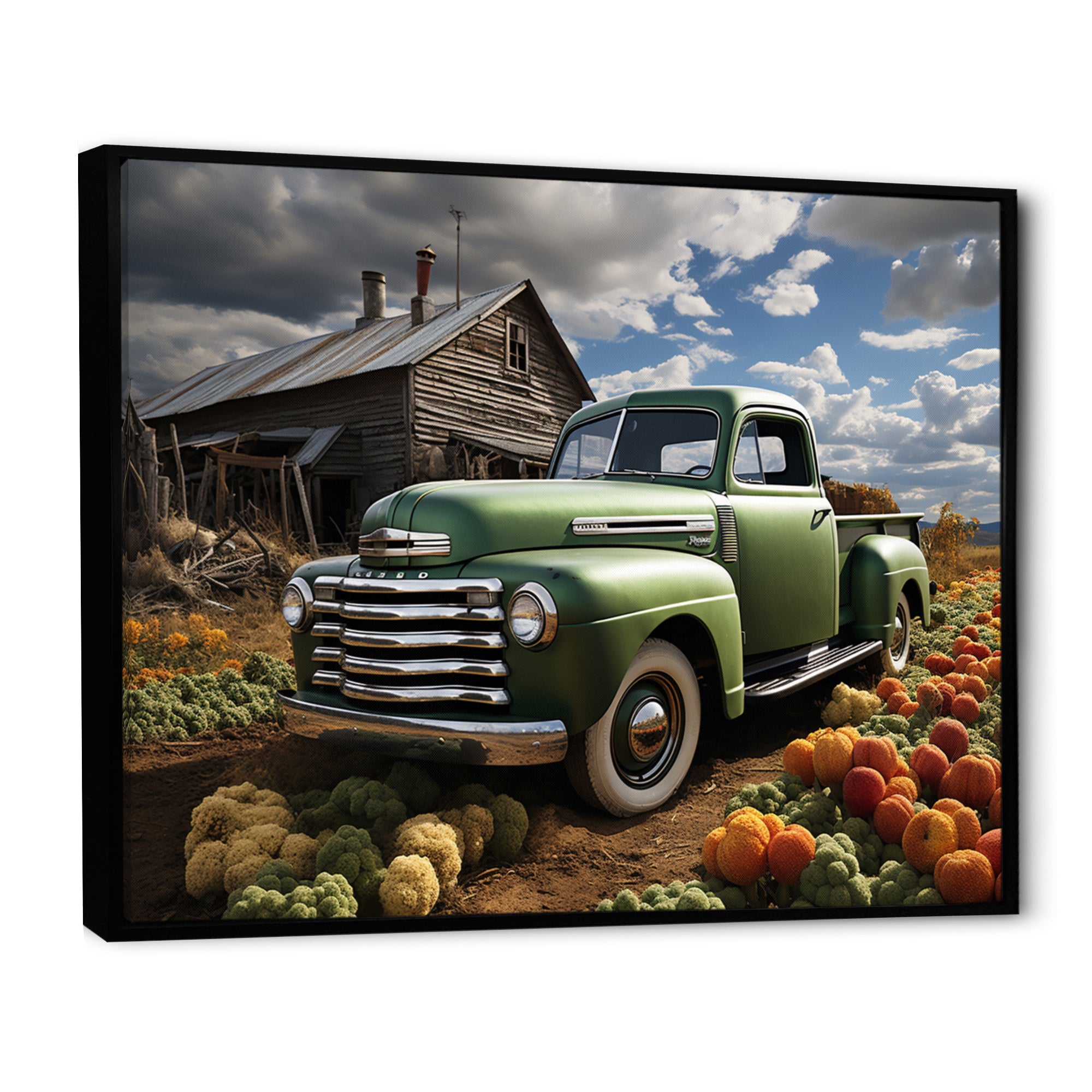 Pickup Truck Country Charm I - Pickup Truck Canvas Wall Art