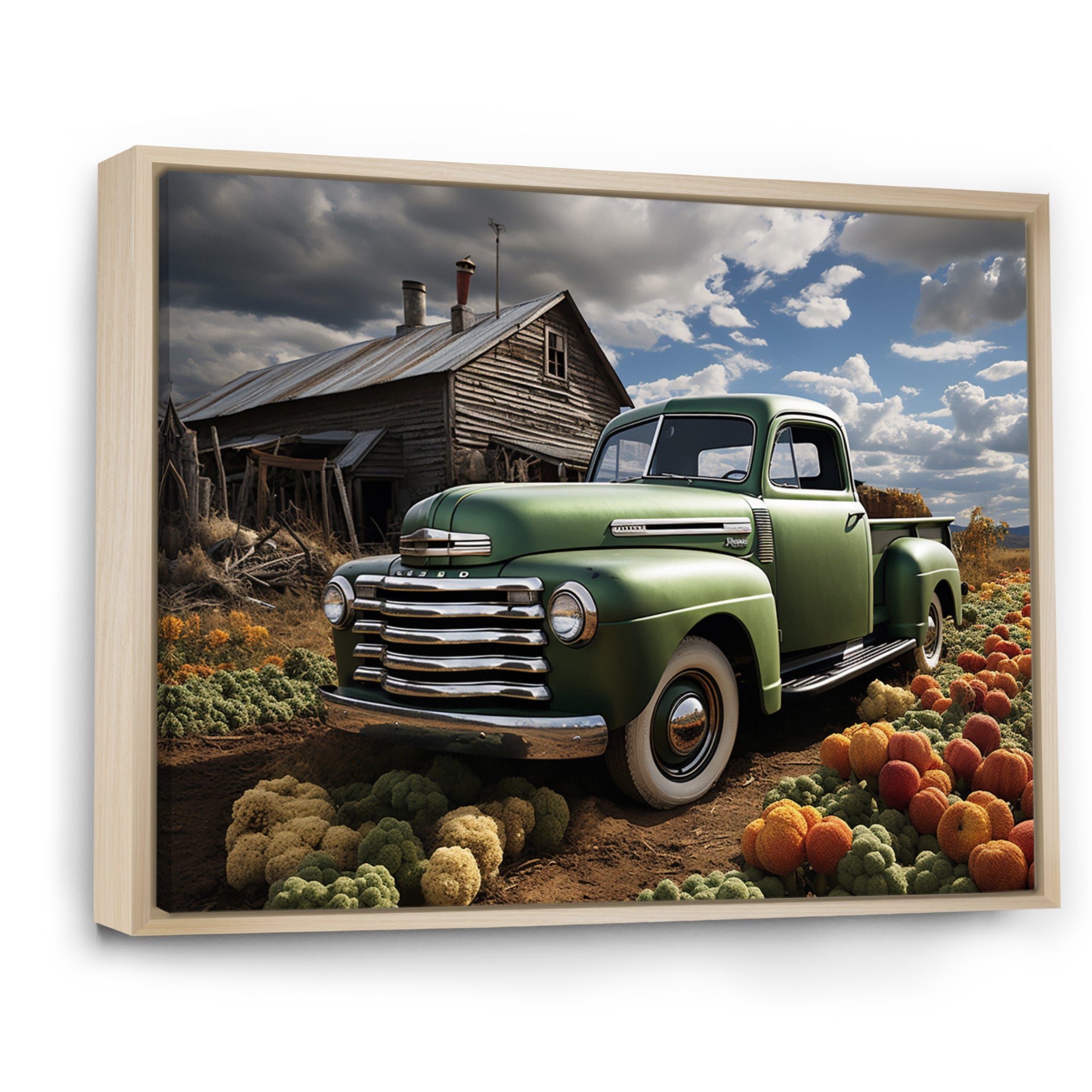 Pickup Truck Country Charm I - Pickup Truck Canvas Wall Art