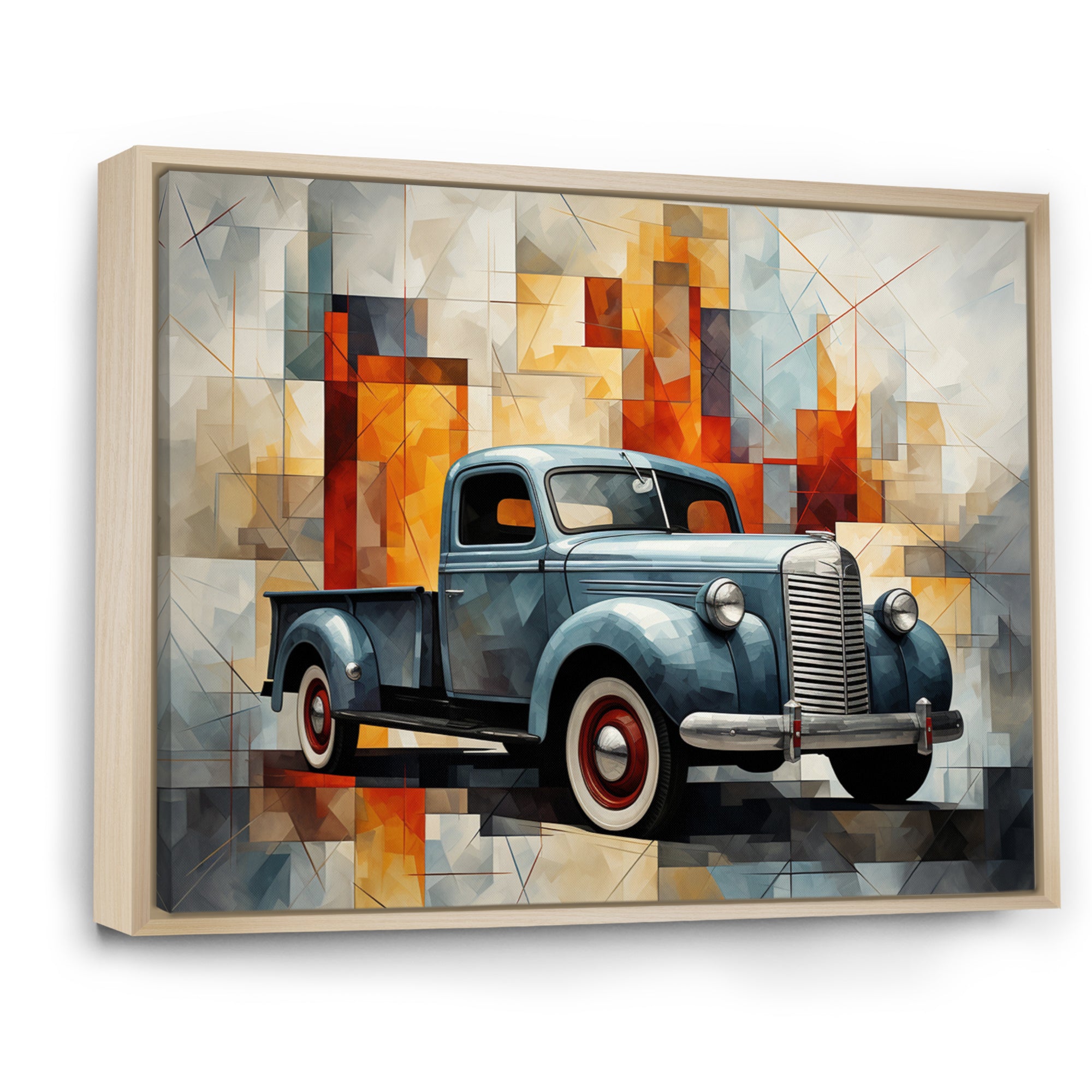 Pickup Truck Geometric Abstraction I - Pickup Truck Canvas Wall Art