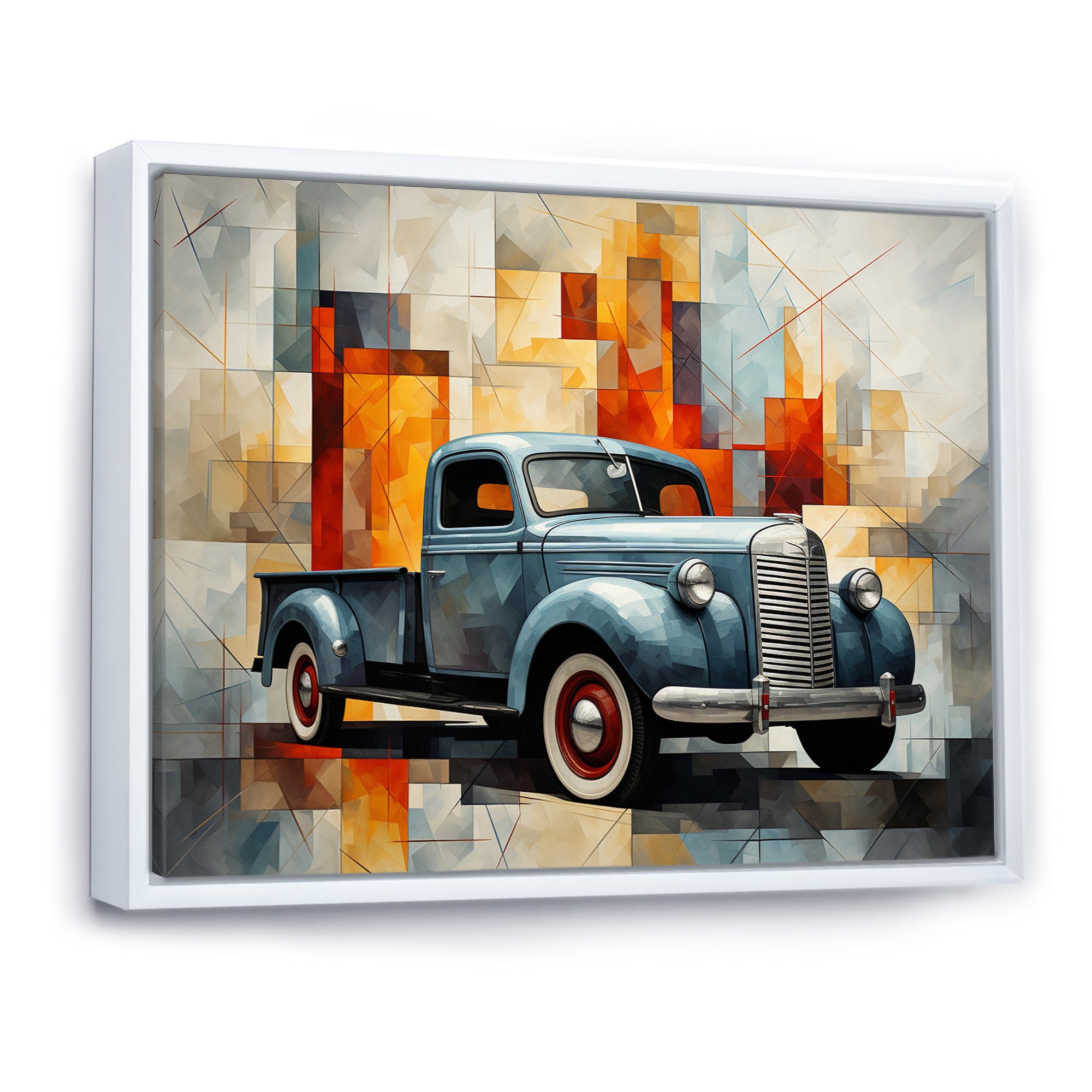 Pickup Truck Geometric Abstraction I - Pickup Truck Canvas Wall Art