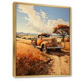 Yellow Pickup Truck Golden Fields I - Pickup Truck Canvas Wall Art