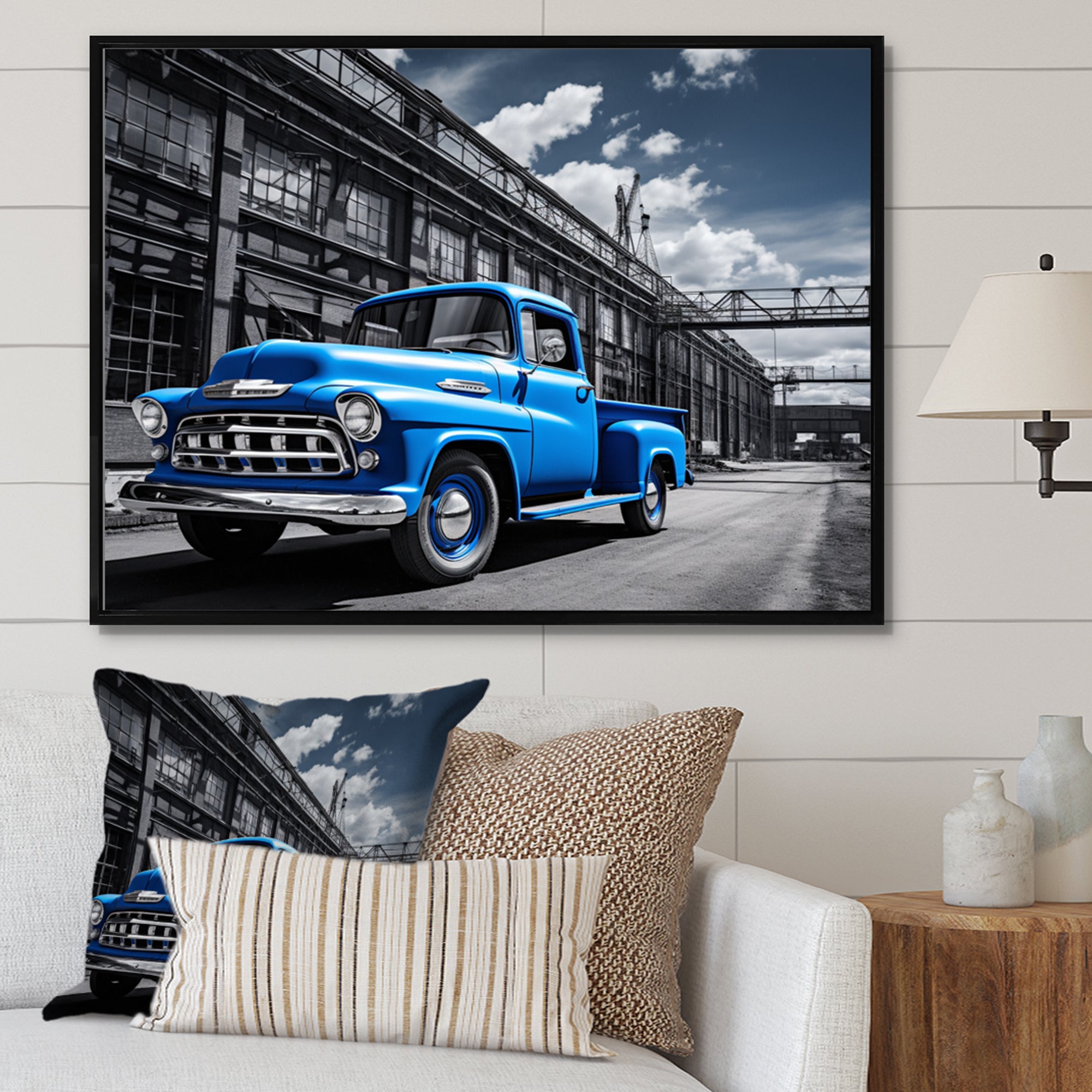 Blow Pickup Truck Industrial Drive - Pickup Truck Canvas Wall Art