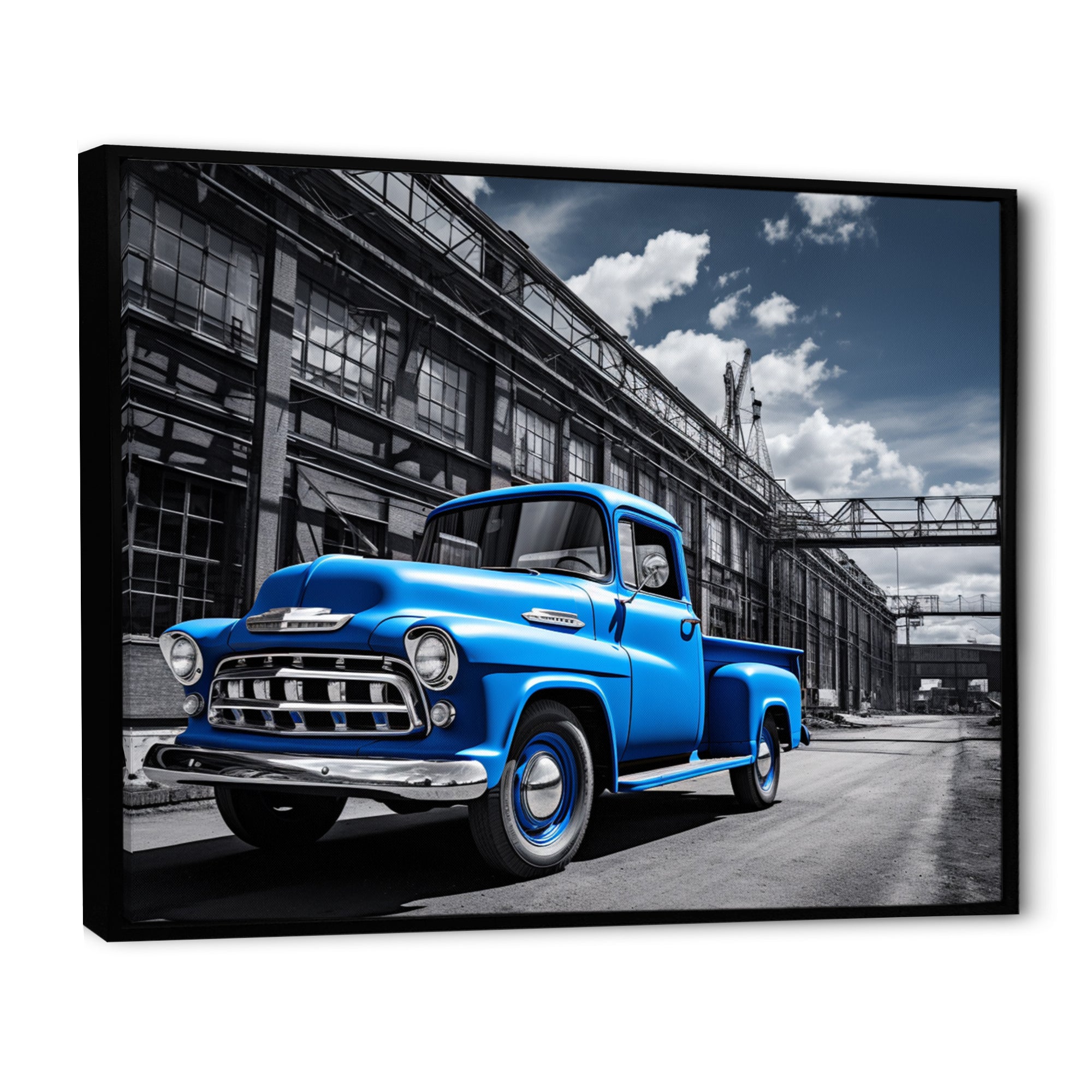 Blow Pickup Truck Industrial Drive - Pickup Truck Canvas Wall Art