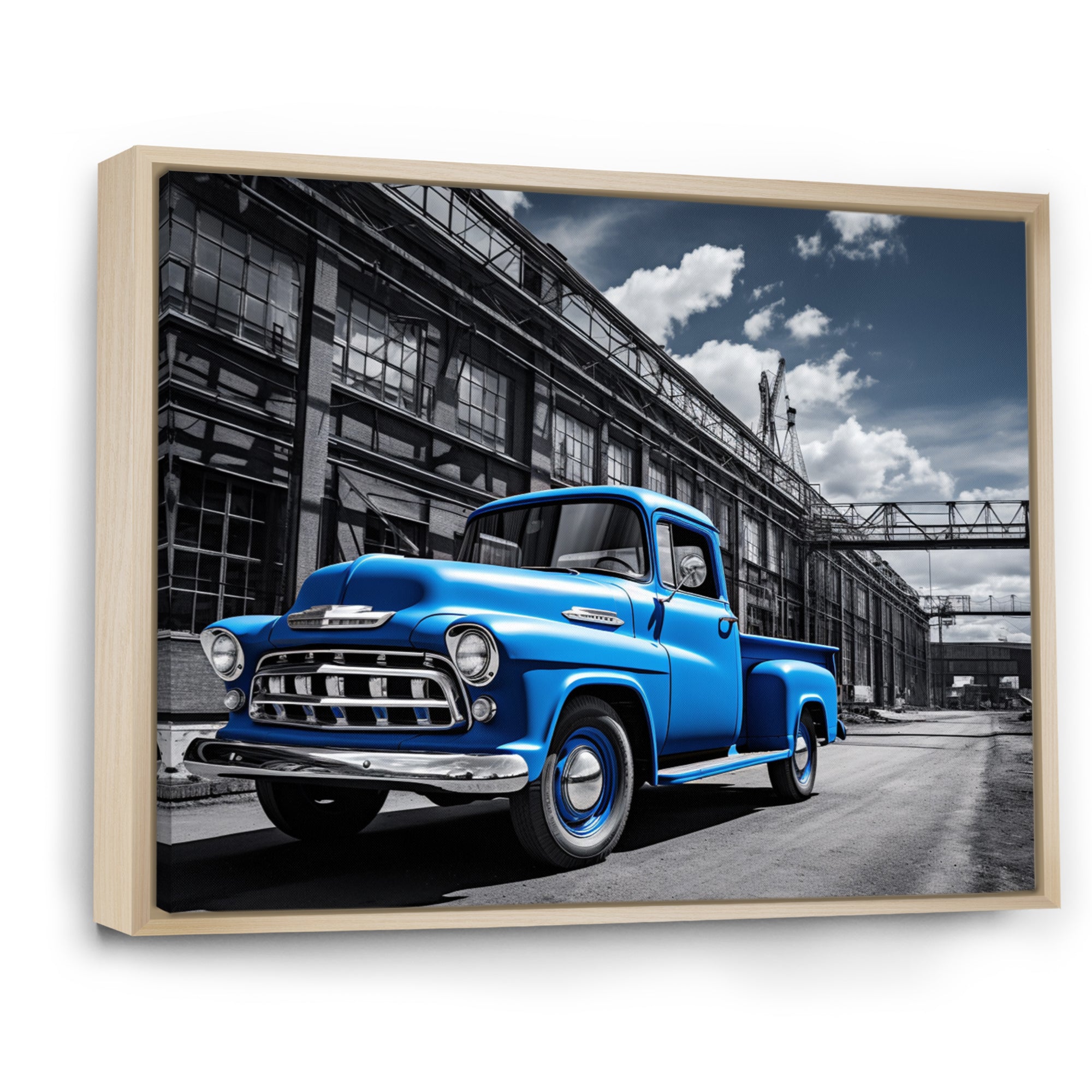 Blow Pickup Truck Industrial Drive - Pickup Truck Canvas Wall Art