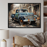 Pickup Truck Industrial Elegance - Pickup Truck Canvas Wall Art