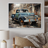 Pickup Truck Industrial Elegance - Pickup Truck Canvas Wall Art