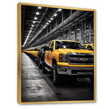 Yellow Pickup Truck Industrial Icons - Pickup Truck Canvas Wall Art