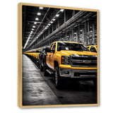 Yellow Pickup Truck Industrial Icons - Pickup Truck Canvas Wall Art