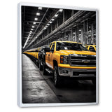 Yellow Pickup Truck Industrial Icons - Pickup Truck Canvas Wall Art