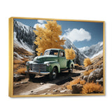 Green Pickup Truck Landscape Adventurers - Pickup Truck Canvas Wall Art