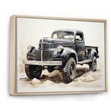 Minimalist Pickup Truck Monochrome - Pickup Truck Canvas Wall Art