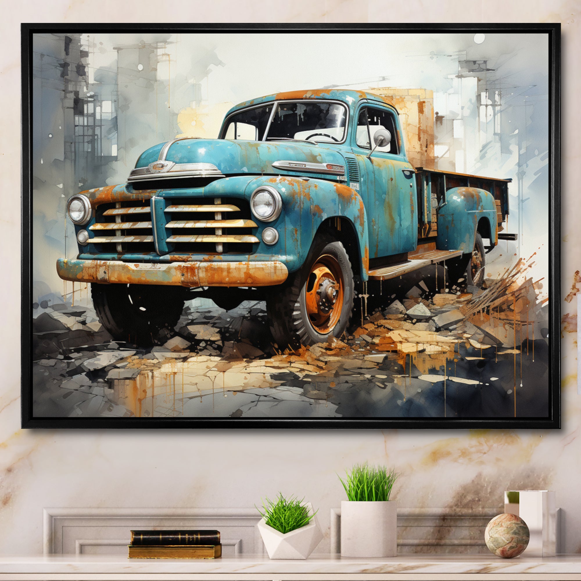 Vintage Pickup Truck - Pickup Truck Canvas Wall Art