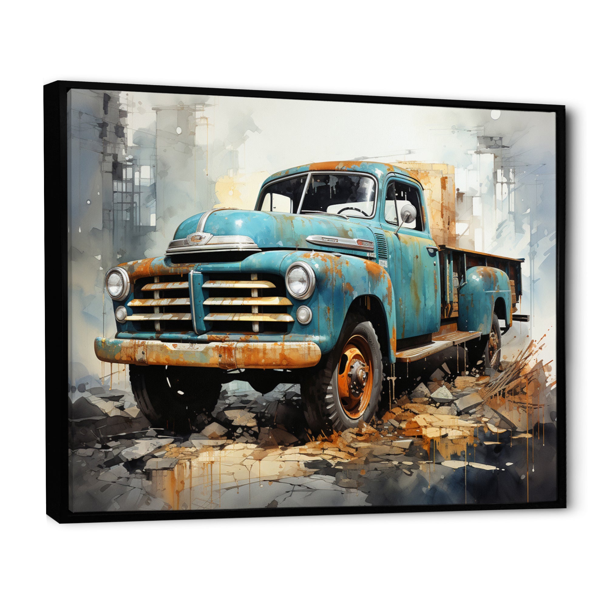 Vintage Pickup Truck - Pickup Truck Canvas Wall Art
