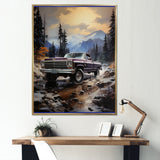 Pickup Truck Mountain Majesty - Pickup Truck Canvas Wall Art