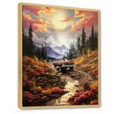 Yellow Pickup Truck Mountain Majesty - Pickup Truck Canvas Wall Art