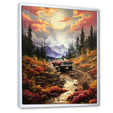 Yellow Pickup Truck Mountain Majesty - Pickup Truck Canvas Wall Art