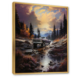 Brown Pickup Truck Mountain Majesty I - Pickup Truck Canvas Wall Art