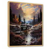 Brown Pickup Truck Mountain Majesty I - Pickup Truck Canvas Wall Art