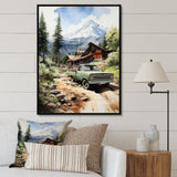Pickup Truck Mountain Retreat - Pickup Truck Canvas Wall Art