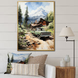Pickup Truck Mountain Retreat - Pickup Truck Canvas Wall Art