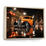 Orange Pickup Truck Night Drifters - Pickup Truck Canvas Wall Art