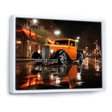 Orange Pickup Truck Night Drifters - Pickup Truck Canvas Wall Art