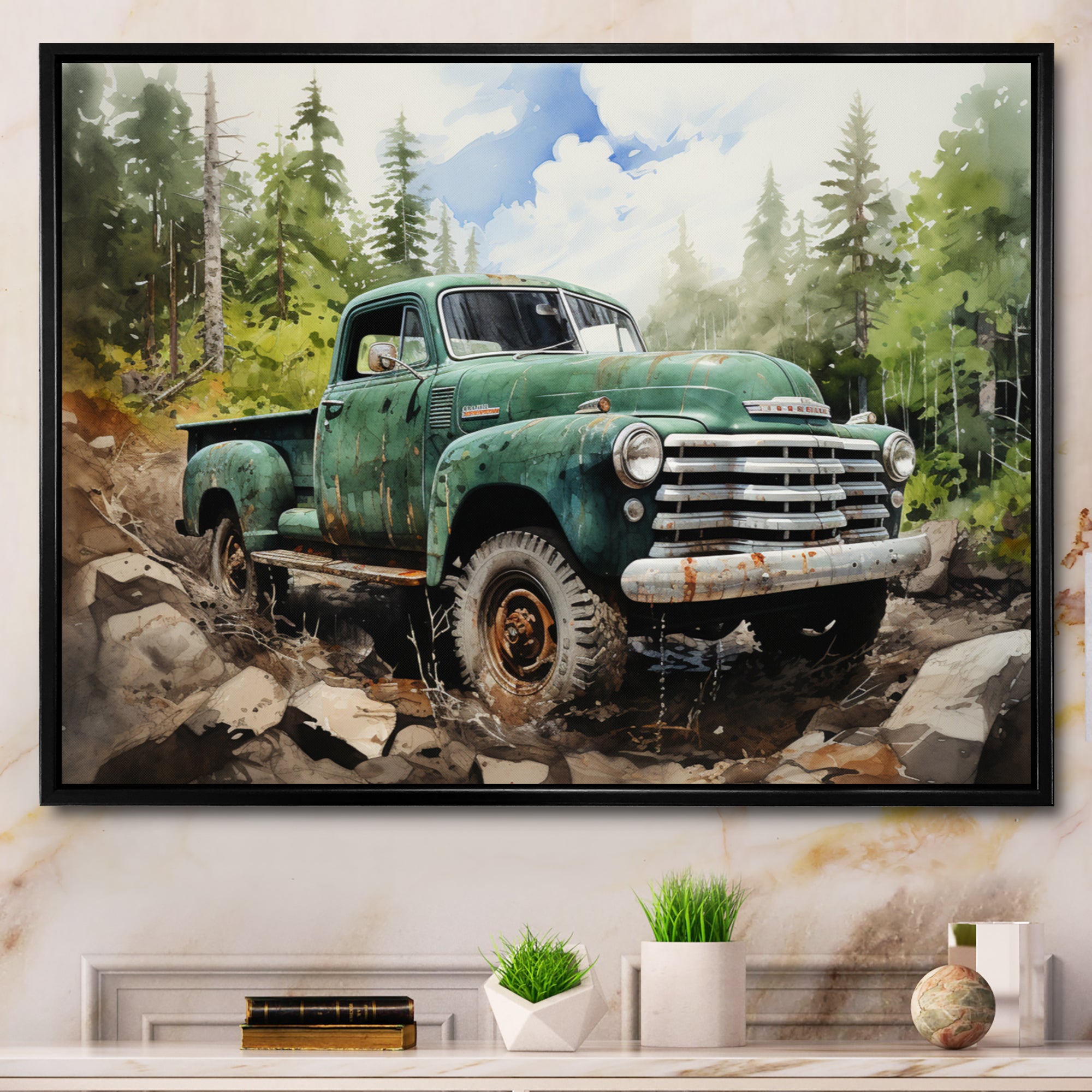 Pickup Truck Offroad Adventures I - Pickup Truck Canvas Wall Art