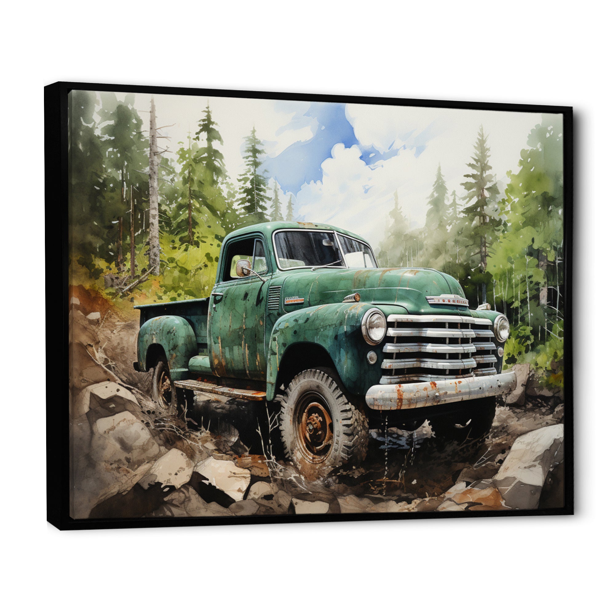 Pickup Truck Offroad Adventures I - Pickup Truck Canvas Wall Art