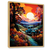 Colorful Pickup Truck Road Legends I - Pickup Truck Canvas Wall Art