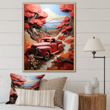 Coral Pickup Truck Road Legends I - Pickup Truck Canvas Wall Art