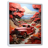 Coral Pickup Truck Road Legends I - Pickup Truck Canvas Wall Art