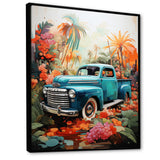 Pickup Truck Tropical Legends - Pickup Truck Canvas Wall Art
