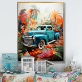 Pickup Truck Tropical Legends - Pickup Truck Canvas Wall Art