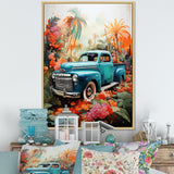 Pickup Truck Tropical Legends - Pickup Truck Canvas Wall Art