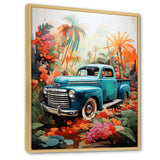 Pickup Truck Tropical Legends - Pickup Truck Canvas Wall Art
