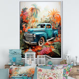 Pickup Truck Tropical Legends - Pickup Truck Canvas Wall Art