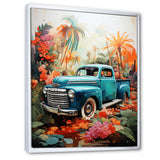 Pickup Truck Tropical Legends - Pickup Truck Canvas Wall Art