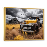 Yellow Pickup Truck Rustic Rides I - Pickup Truck Canvas Wall Art
