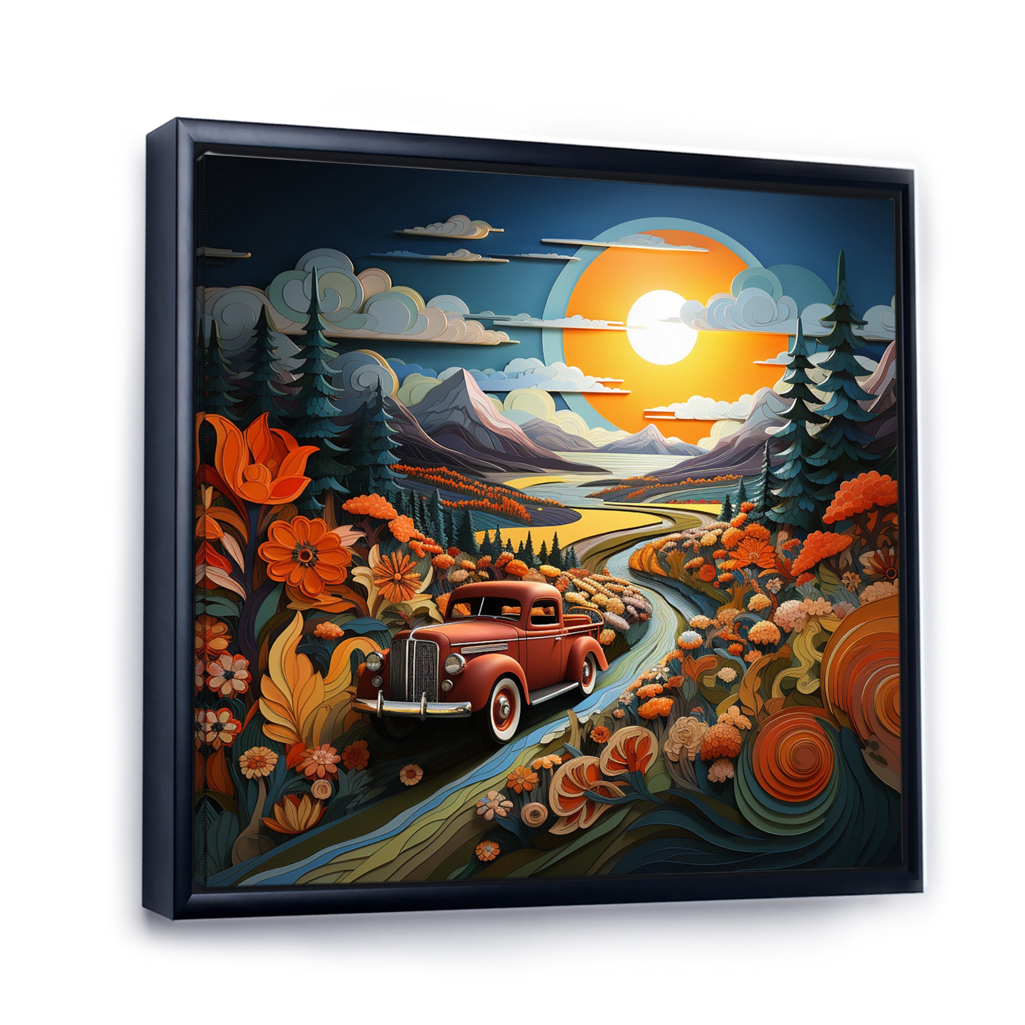 Pickup Truck Vintage Road I - Pickup Truck Canvas Wall Art