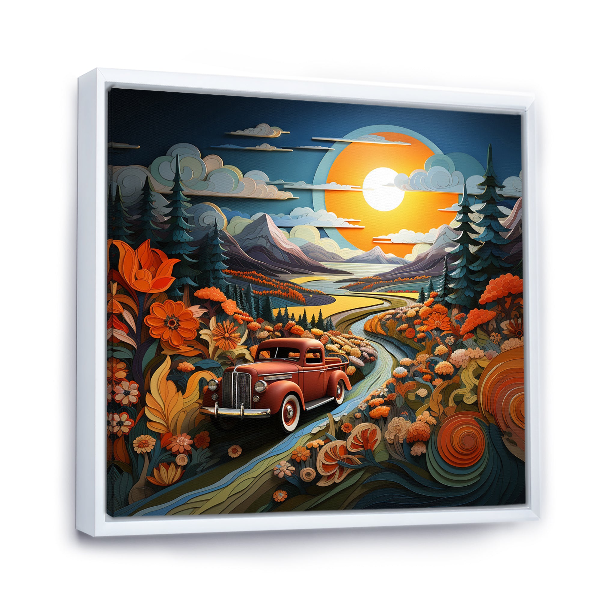 Pickup Truck Vintage Road I - Pickup Truck Canvas Wall Art