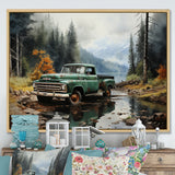 Pickup Truck Tranquil Lakeside I - Pickup Truck Canvas Wall Art