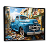 Blue Pickup Truck Urban Explorers I - Pickup Truck Canvas Wall Art