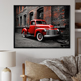 Red Pickup Truck Vintage Hauler I - Pickup Truck Canvas Wall Art
